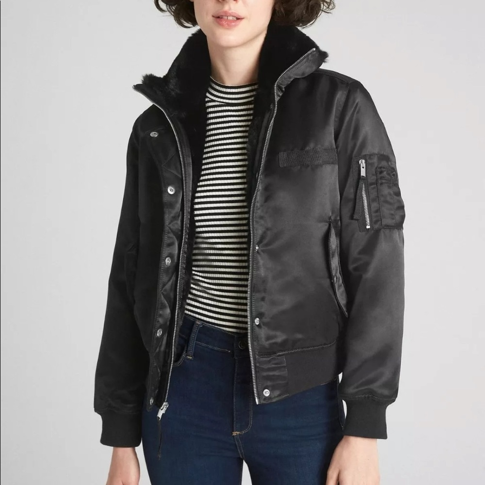 GAP Faux Fur Lined Bomber